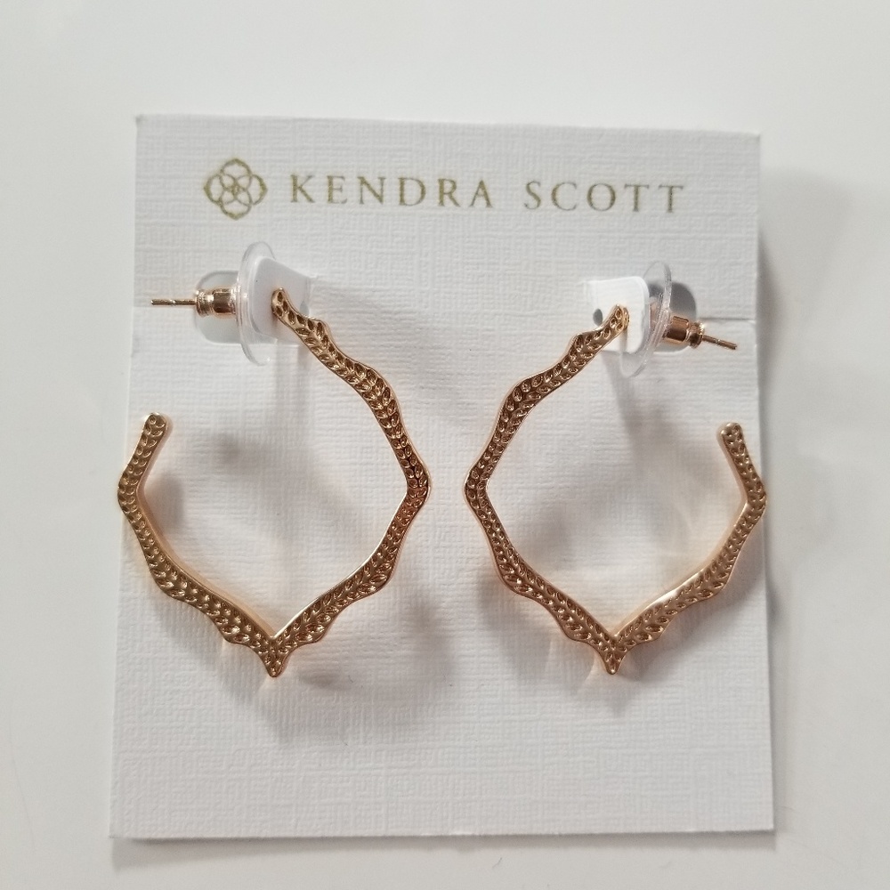 Kendra Scott Miku Rose Gold Hoop Earrings